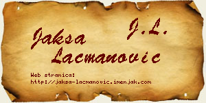 Jakša Lacmanović vizit kartica